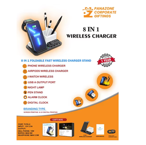 Chargeur sans fil 8 en 1, support pliable, charge rapide pour smartphones, montres intelligentes, écouteurs et plusieurs appareils - Product Image 2