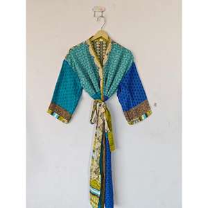 Bata de seda con cubierta de Bikini indio, Kimono Sari, ropa de playa cómoda para maternidad y ropa de dormir para verano y otoño - Product Image 2