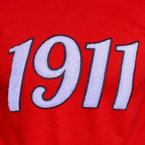 Chenille camiseta algodón rojo cuello redondo KAP fraternidad griega ropa estilo colegiado clásico bordado Crest Tee - Product Image 6