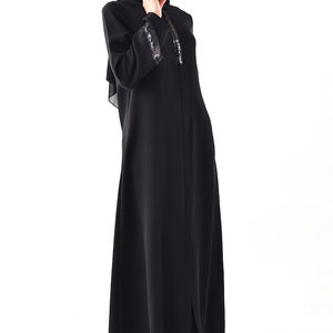 Prix de gros Abaya grande taille de haute qualité pour femmes Couleur unie Nouveau design Vêtements islamiques Service OEM - Product Image 4