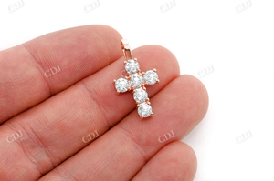 2023 mode Hip Hop or glacé Moissanite croix diamant pendentif hommes Rock Bling Style bijoux en gros VVS diamant pendentif - Product Image 5
