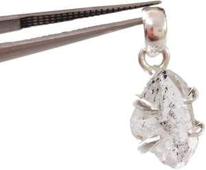 Pendentif pour femme en diamant de Herkimer naturel brut, pierre précieuse brute, pendentif fait main pour Noël, bijoux en argent sterling 925 - Product Image 3