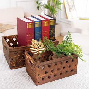 Set of 3 Decorative Nesting <b>Wooden</b> <b>Crate</b> with Handles Wood <b>Crates</b> for <b>Storage</b> Containers for Organizing Home <b>Crates</b> - Product Image 3