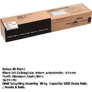 Rollan 80 NT Complete Sliding System Set with 1800 mm Wooden Sash 50-92 cm <b>Wall</b>/Ceiling <b>Mounting</b> 80 kg Capacity GEZE Hooks <b>Rails</b> - Product Image 3
