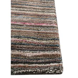 พรมทำมือลายทางสีเบจและสีน้ำตาล ทำจากขนสัตว์และใยวิสโคส รุ่น Tra-14448 สำหรับห้องนั่งเล่นวัยรุ่นหรือทางเดิน รูปทรงสี่เหลี่ยมผืนผ้า - Product Image 3