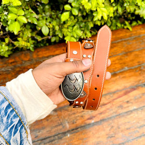 2025 Vintage coeur laiton Concho ceinture en cuir occidental nouveau Premium unisexe cuir de vache Style décontracté de magasin Nag - Product Image 6