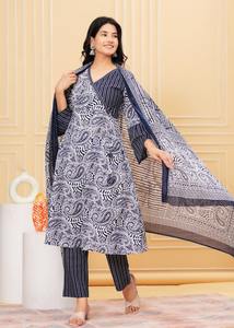 Los últimos conjuntos simples de Kurta de 3 piezas para mujeres y niñas, nuevo traje de Salewarkameez, ropa informal India - Product Image 2