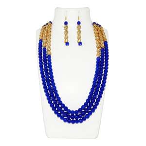 Vivant 2800301 Reversible Necklace Set Fine <b>Jewelry</b> with Meenakari Pearl & <b>Kundan</b> Charms Meenakari Pearl <b>Kundan</b> - Product Image 1