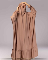 Dernière Tendance OEM Modeste Nida Tissu Polyester Premium Respirant Une Pièce Longueur Ras du Sol Grande Taille Hijab à Enfiler Printemps Automne