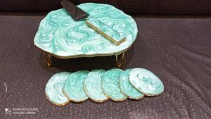 Soporte de pastel de resina para exhibición de mesa de boda con posavasos con diseño personalizado y tamaño disponible del exportador indio - Product Image 2