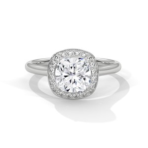 2.20ctw Cushion Cut Moissanite Halo <b>Solitaire</b> <b>Ring</b> 925 Sterling <b>Silver</b> Engagement Band - Product Image 1