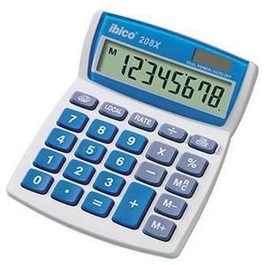 Calculadora de Energía Solar de Escritorio IBICO 208X 106 X 26 X 133 mm Blanco/Azul-Blanco/Azul - Product Image 1