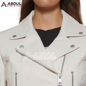 Chaqueta de Cuero para Mujer con Cuello Alto y Color Sólido, Diseño y Talla Personalizados - Product Image 5