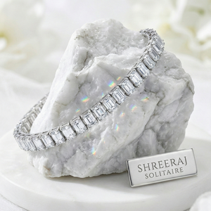 Pulsera de tenis de oro blanco de 14K con diamantes cultivados en laboratorio, corte esmeralda, claridad VVS blanca, diseño HipHop, para mujer, certificado IGI - Product Image 4