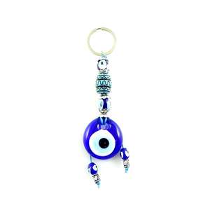 Llavero con Mosquetón DAFNI BIG PAZAR con Cuentas de Ojo Turco - Diseño 3D de Aleación de Moda con Puntas Esmaltadas Únicas e Impresión en Relieve - Product Image 3