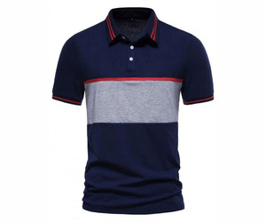 Polos de Golf de patrón sólido de algodón 100% para hombre, camiseta de manga corta transpirable, bordado, botón técnico, Impresión de descarga - Product Image 3