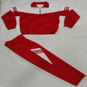 Meilleures ventes, prix de gros, survêtement sport super-poly, veste et pantalon à fermeture éclair intégrale, motif côtelé pour hommes - Product Image 1