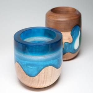 ขวดธูปอีพ็อกซี่ทำด้วยมือพิเศษพร้อมกล่องอีพ็อกซี่สีเขียวและไม้ทรงกลมสำหรับเป็นของขวัญ - Product Image 1