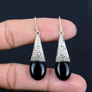 Pendientes de alta calidad, piedras preciosas de plata, colgantes hechos a mano, Plata de Ley 925, pendiente giratorio de ónix negro, venta al por mayor, joyería de sello 925 - Product Image 3