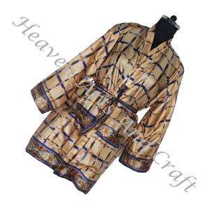 KS010 Bohemian Indian Handmade <b>Vintage</b> Silk Sari Floral Printed Nightwear Bathrobe Maxi Dress Ethnic Beach Summer Sari <b>Kimono</b> - Product Image 6