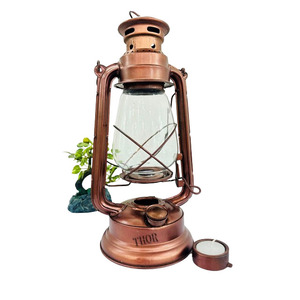 Lanterne à bougie en métal haute lanterne suspendue de style vintage pour les fêtes de mariage intérieur extérieur (cuivre) - Product Image 1