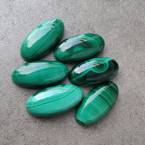 Top Grade tự nhiên Malachite Cabochon lớn hình bầu dục cắt Màu Xanh Lá Cây đá quý phẳng trở lại hiệu chỉnh tất cả các kích cỡ có sẵn-Bán buôn - Product Image 6