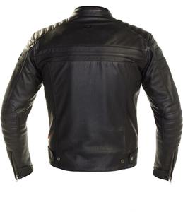 Veste en cuir vintage noire élégante et ajustée pour homme, veste de moto avec fermeture éclair sur le devant et design personnalisé - Product Image 2