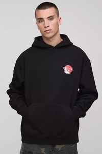 เสื้อฮู้ดโอเวอร์ไซส์ของผู้ชายผ้าฝ้ายระบายอากาศได้ดีเสื้อฮู้ดโอเวอร์ไซส์ออกแบบได้ตามต้องการ - Product Image 3