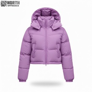 Veste matelassée de haute qualité pour femmes Veste matelassée courte d'hiver décontractée pour femmes Manteaux à bulles Mode masculine personnalisée - Product Image 6