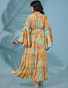 Robe de soirée imprimée décontractée pour femme Style doux respirant et lavable avec décoration en dentelle - Product Image 6