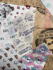 กระดาษห่อขนมขนมกระดาษรองอบกันไขมันแผ่นรองอบพิมพ์โลโก้สีขาวดีไซน์ตามสั่ง - Product Image 3