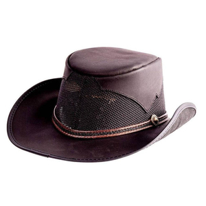 <b>Top</b> Premium Quality Genuine Leather Cowboy <b>Hats</b> With Custom Logo Stylish Outdoor Riding Western <b>Hats</b> For Men And <b>Women</b> - Product Image 5