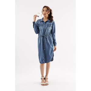 Robe chemise en jean ceinturée pour femme S/M/L - Product Image 2