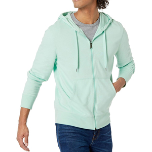 Sudadera con capucha y cremallera completa de algodón pesado con logotipo personalizado de gran tamaño grueso hombro caído boxy hombres - Product Image 1