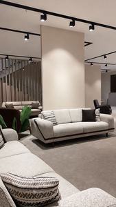 Modern Square Fabric <b>Sofa</b> 3 Seater Upholstered Couch <b>Wooden</b> <b>Frame</b> Foam Filled Living Room Hotel Furniture - Product Image 2