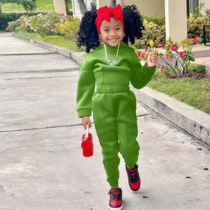 Ensemble de survêtement pour enfants en coton brodé personnalisé, pull à capuche, deux pièces, jogging, sweat-shirt pour garçons et filles - Product Image 2