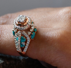 Bague de fiançailles élégante et luxueuse en or massif 14 carats et 18 carats, diamants naturels taille brillant certifiés par un tiers - Product Image 4