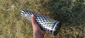 Handmade Stainless Steel Mother of Pearl Arabic Design <b>Customized</b> Eco-Friendly Large Capacity Lid <b>Water</b> <b>Bottle</b> Thermos Gift - Product Image 4