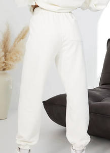 Vente chaude établi décontracté Fit Jogger de blanc coton polaire doux au toucher tissu vêtements de sport pantalons de survêtement femmes pantalons et pantalons - Product Image 2