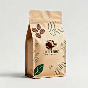 Bolsas Ecológicas de Fondo Plano con Cierre Metálico, Embalaje Personalizado de Papel Kraft Compostable y Biodegradable para Café en Grano con Válvula - Product Image 2