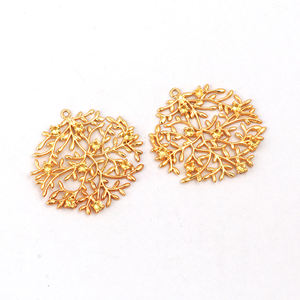 Lanon Ensemble de paires de boucles d'oreilles en pierre de quartz plaqué or Connecteurs de charme Composants de fabrication de bijoux minimalistes pour bijoux de bricolage - Product Image 2