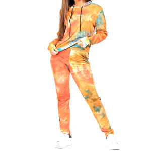 Mejor desgaste impreso sublimación chándal Tie Dye transpirable ligero 100% algodón Top Trending Tie Dye mujeres chándal - Product Image 5