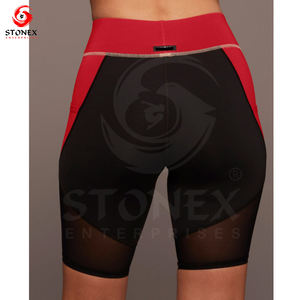 Pantalones cortos de yoga para mujer con logotipo personalizado, pantalones cortos transpirables para entrenamiento con bolsillo, ropa de gimnasio de secado rápido para mujer - Product Image 6