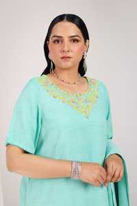 Qualité supérieure Pakistanaise Farshi Shalwar Kameez Robes de Pelouse Dentelle Perles Décontracté Formel Intérieur Extérieur Utilisation Design De Luxe - Product Image 3