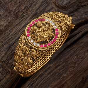 Brazalete Tradicional Indio Elegante para Mujer, con Bisel de Plata y Rubí, Coleccionable Cultural, 164990, Religioso, 21g - Product Image 1