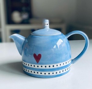 Juego de tetera con diseño de lunares, con boquilla de vertido suave, mango de agarre cómodo, diseño que retiene el calor, perfecto para una elegante hora del té - Product Image 5