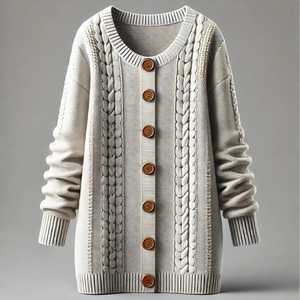Design Women Casual Cartoon Pattern <b>Cardigan</b> Plus Size Knit Button Flowers <b>Lace</b> Long Style Coat Sweaters Viscose/Cotton - Product Image 1