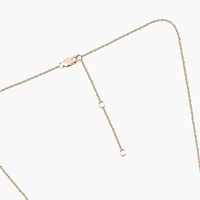 Collier unisexe en or 14 carats massif pur, en forme de V, avec diamant de laboratoire certifié taille baguette de 0,33 ct, collection V.B Arts Minimalist, 18 pouces