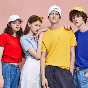 Vente en gros 180 g/m² de logo unisexe en coton pour hommes et femmes T-shirt uni décontracté à manches courtes et col ras du cou pour hommes - Product Image 4