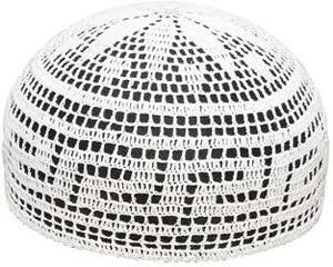 Sombrero de oración musulmán islámico Kufi de ganchillo transpirable de verano hecho a mano con gorra elástica de diseño étnico - Product Image 3